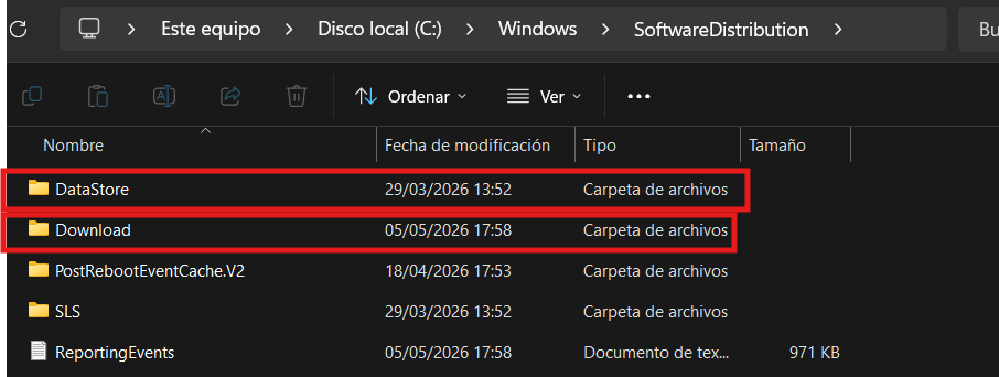 Windows Update no funciona SoftwareDistribution