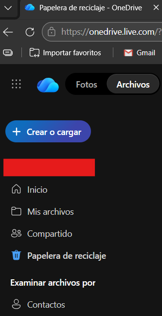 Papelera de reciclaje de OneDrive en la nube